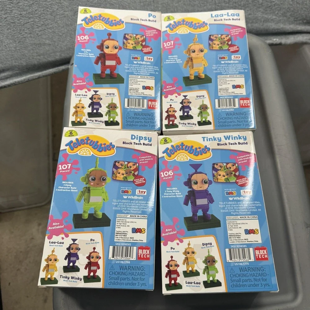 Teletubbies Block Tech Build FULL SET of 4‎ Po Laa Laa Dipsy Tinky Winky NEW